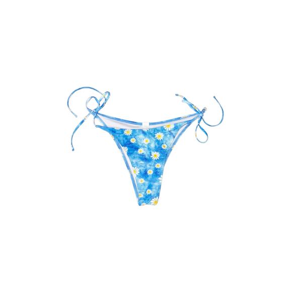 3 piece bikini set daisies blue super cute size large - Picture 6 of 8